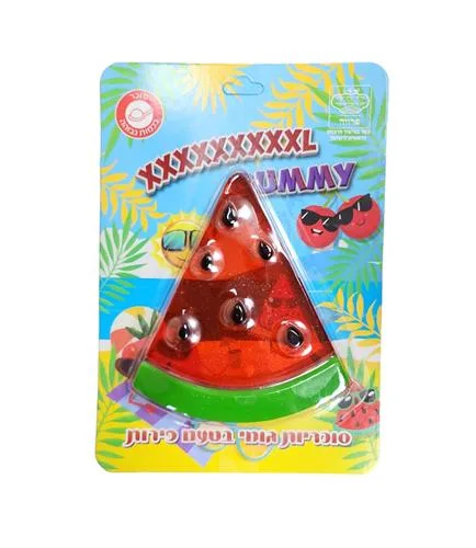 גומי בליסטר אבטיח ענק בטעם פירות 100 גרם - 18 יח'