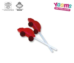 לקקן מכונית עם סוכריות קופצות 10 גרם תות