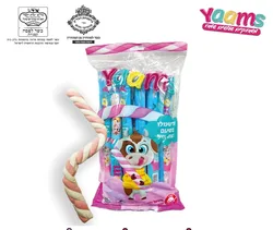 מקלות מרשמלו 15 גרם בשקית 18 יח' ורוד-לבן תות-וניל