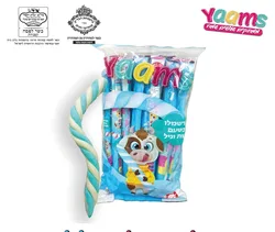 מקלות מרשמלו 15 גרם בשקית 18 יח' כחול-לבן תות-וניל