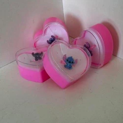 קופסאת לב עם טבעת לילו וסטיץ - מארז 10 יח'