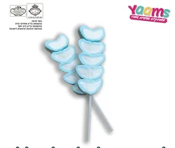 מרשמלו 160 גרם לבבות כחול-לבן בשקית 8 יח'